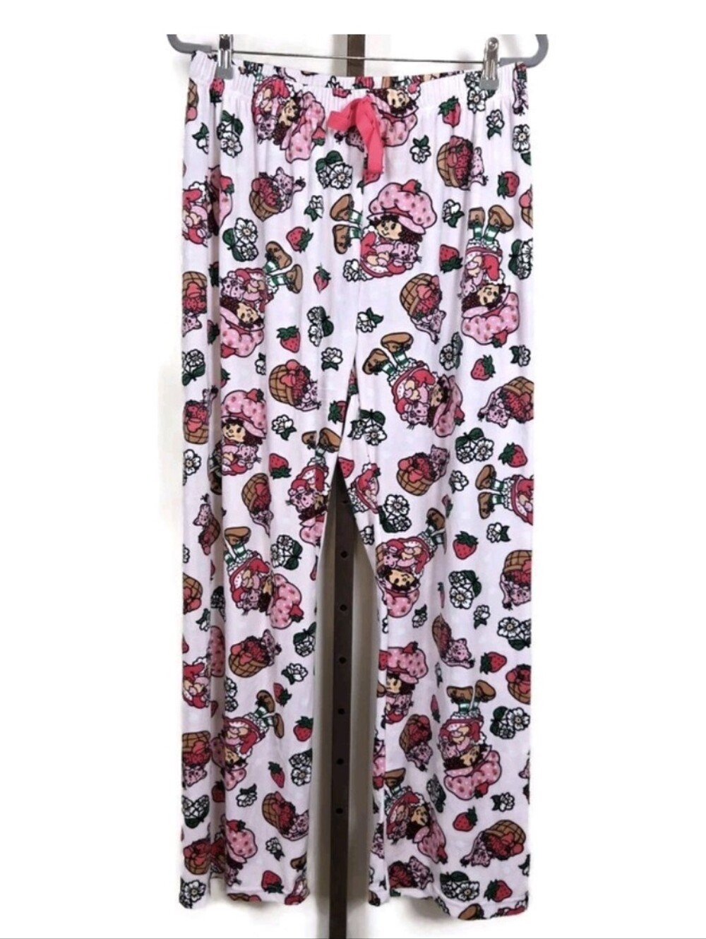 Strawberry Shortcake Women's XL Pink Plush Fleece Sleep Lounge Pajama Pants NWOT